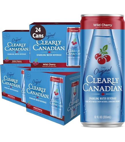 Amazon.com: Clearly Canadian Wild Cherry Cans Sparkling Water, 24